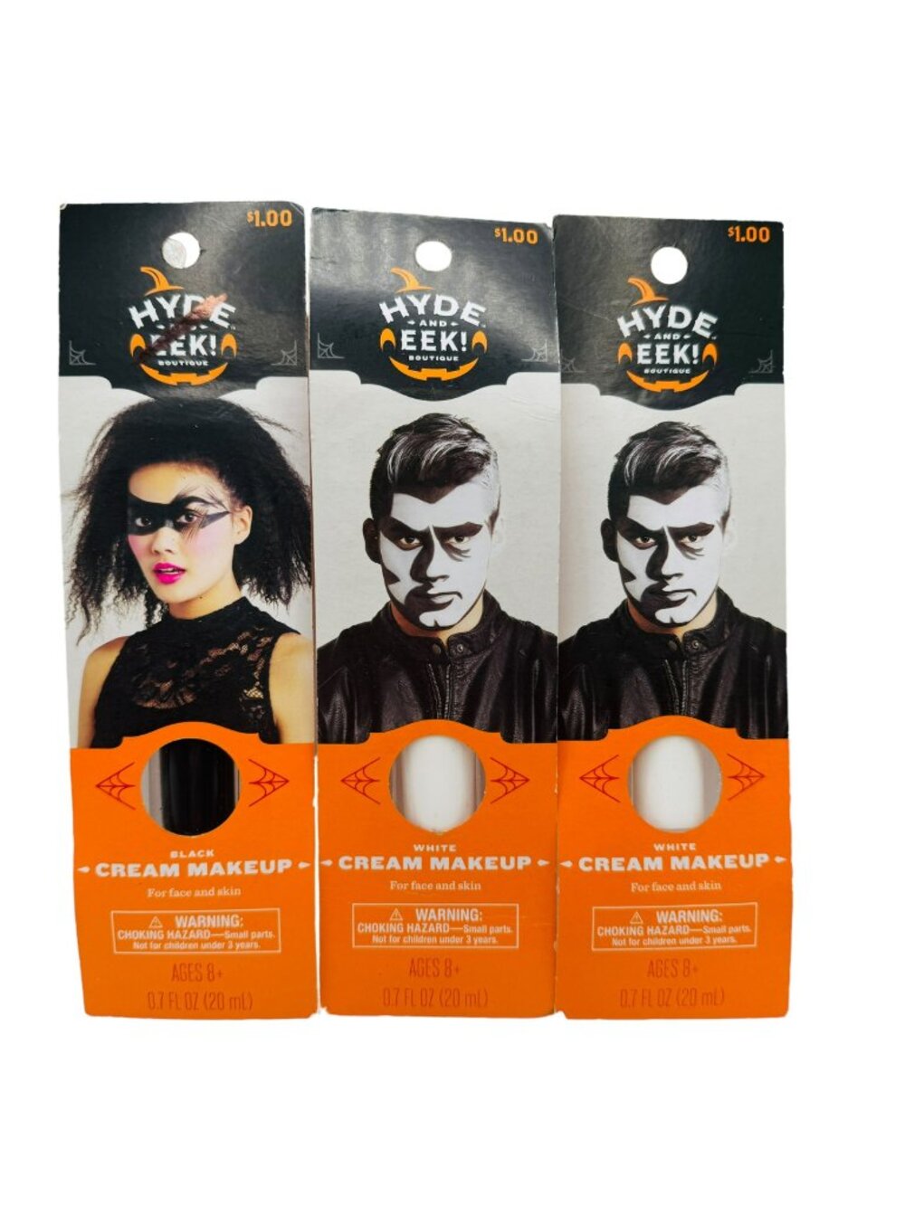 2 white 1 black face paint Halloween, Halloween decoration, for costumes